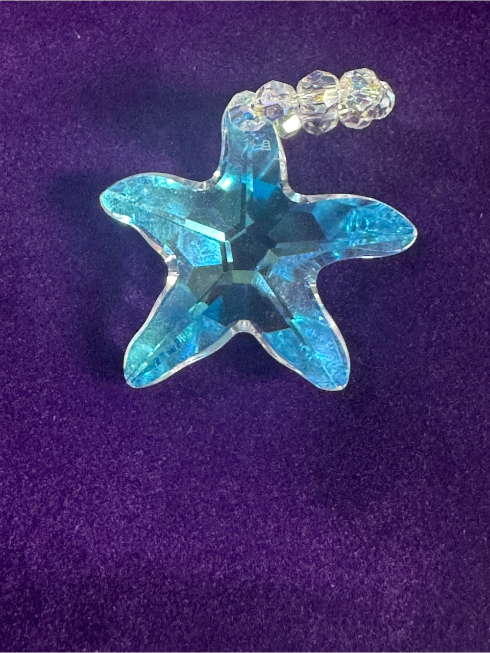 Swarovski Blue Starfish Crystal Necklace Pendant Style #6721